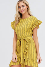 Load image into Gallery viewer, Printed Belted Ruffle Dress

