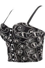 Load image into Gallery viewer, Embroidered Button Front Bustier

