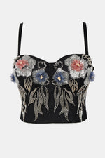 Load image into Gallery viewer, Flower Embellishment Sequined Bustier
