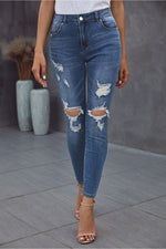 Load image into Gallery viewer, Vintage Skinny Ripped Jeans
