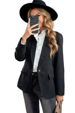 Load image into Gallery viewer, Lapel Collar Button Pocket Blazer
