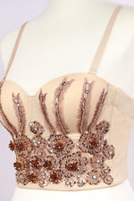 Load image into Gallery viewer, Floral Beaded Bustier
