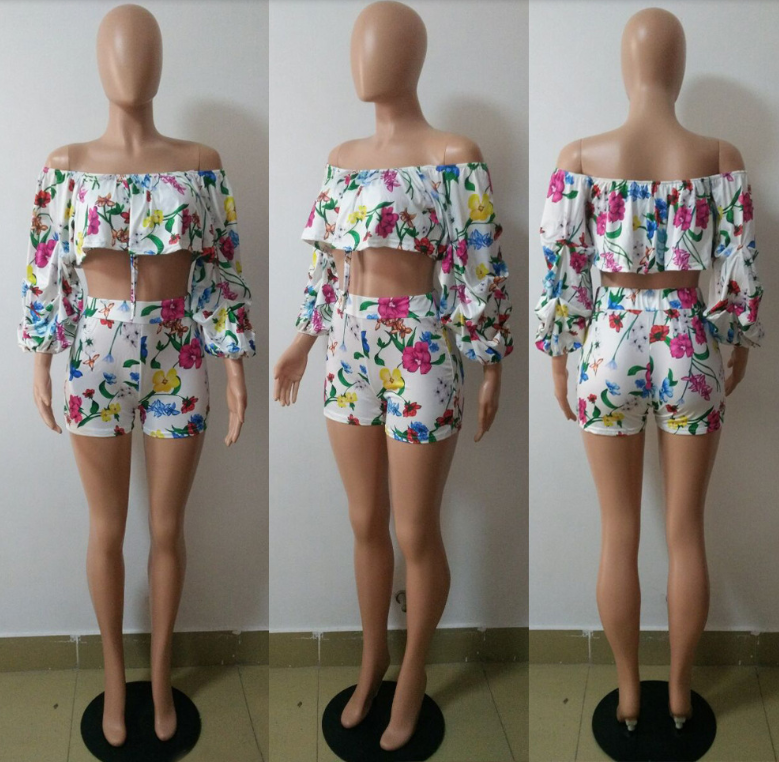 Printed Two-Piece Top and Short Set