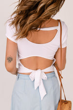 Load image into Gallery viewer, Cutout Tie Back Cropped Top
