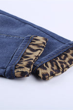 Load image into Gallery viewer, Leopard Patchwork Distressed Jeans
