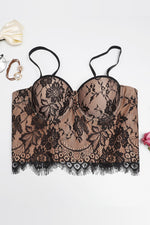 Load image into Gallery viewer, Lace Overlay Bustier Scalloped Hem
