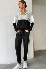 Load image into Gallery viewer, Striped Hoodie Drawstring Joggers Set
