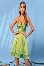 Load image into Gallery viewer, Spaghetti Strap Backless Layered Dress
