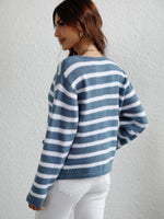 Load image into Gallery viewer, Striped Button Front Cardigan

