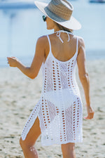 Load image into Gallery viewer, Spaghetti Strap Crochet Cover Up Dress
