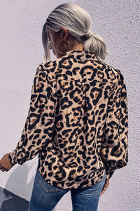 Leopard Printed Button Blouse