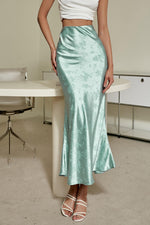 Load image into Gallery viewer, Floral Satin Midi Skirt
