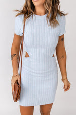 Load image into Gallery viewer, Cutout Rib-Knit Short Mini Dress
