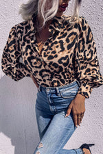 Load image into Gallery viewer, Leopard Printed Button Blouse
