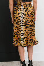 Load image into Gallery viewer, Tiger Satin Midi Skirt
