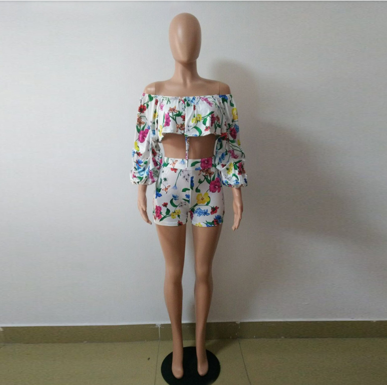 Printed Two-Piece Top and Short Set