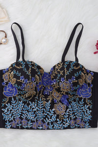 Beaded Floral Bustier
