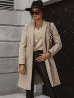 Load image into Gallery viewer, Long Sleeve Longline Coat with Pockets
