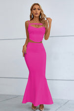 Load image into Gallery viewer, Cutout Seam Detail Cami and Fishtail Skirt Set
