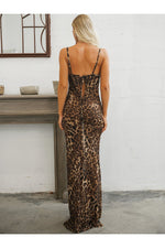 Load image into Gallery viewer, Leopard Print Spaghetti Strap Tie Back Dress

