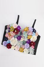 Load image into Gallery viewer, Flower Embellishment Longline Bralette
