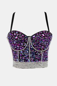 Rhinestone and Faux Pearl Bustier