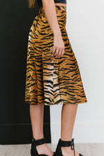 Load image into Gallery viewer, Tiger Satin Midi Skirt
