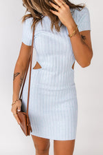 Load image into Gallery viewer, Cutout Rib-Knit Short Mini Dress

