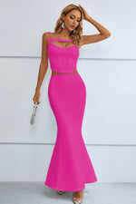 Load image into Gallery viewer, Cutout Seam Detail Cami and Fishtail Skirt Set
