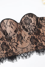 Load image into Gallery viewer, Lace Overlay Bustier Scalloped Hem
