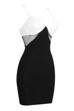 Load image into Gallery viewer, Two-Tone Mesh Panel Sheath Dress
