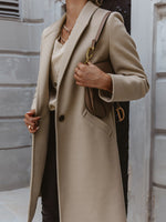 Load image into Gallery viewer, Long Sleeve Longline Coat with Pockets
