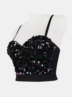 Load image into Gallery viewer, Sequin Adjustable Strap Bustier
