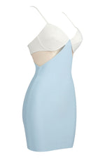 Load image into Gallery viewer, Two-Tone Mesh Panel Sheath Dress
