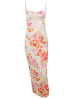 Load image into Gallery viewer, Fashionable new suspender flower print sexy bust dress
