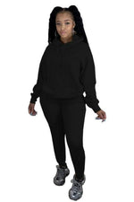 Load image into Gallery viewer, Two Piece Set Hooded Sweatshirts Pencil Jogger Sweatpants Suit Tracksuit
