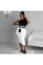 Load image into Gallery viewer, High Waist Pocket Side String Midi Skirts Streetwear
