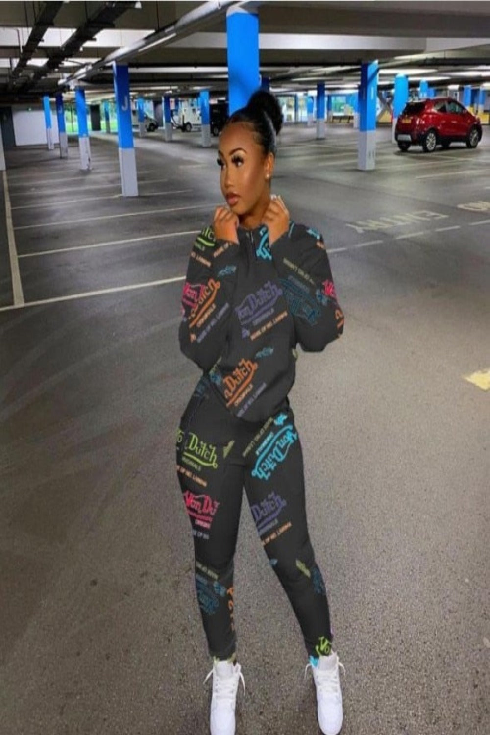 Tracksuits Sets Sporty Casual Two Piece Set Letter Print