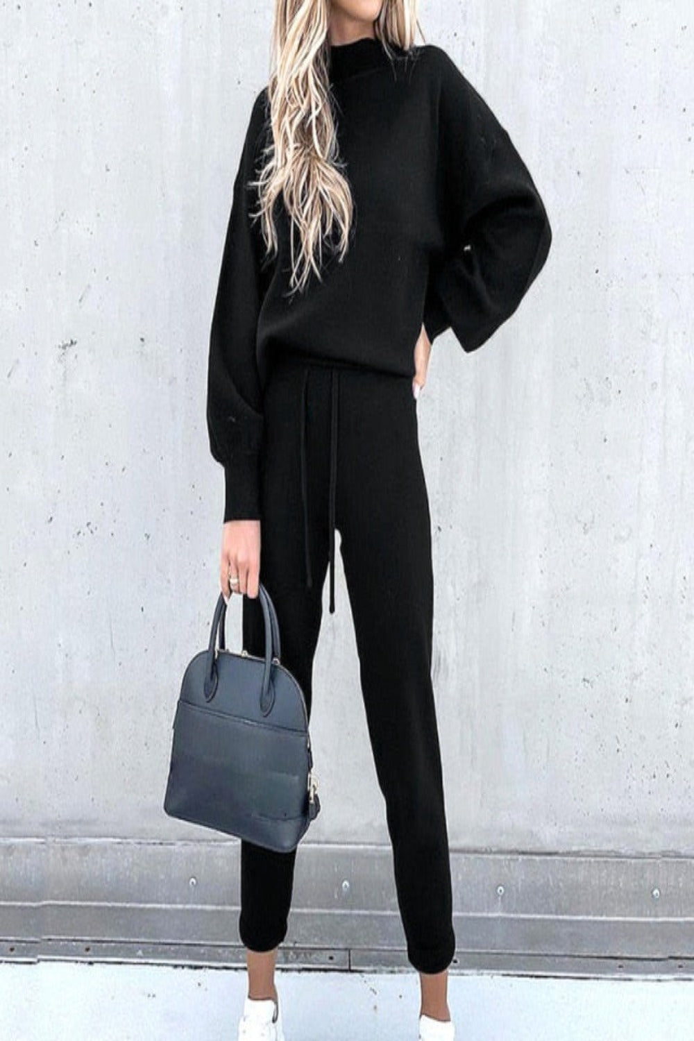 Turtleneck Pullover and Pencil Pants Set