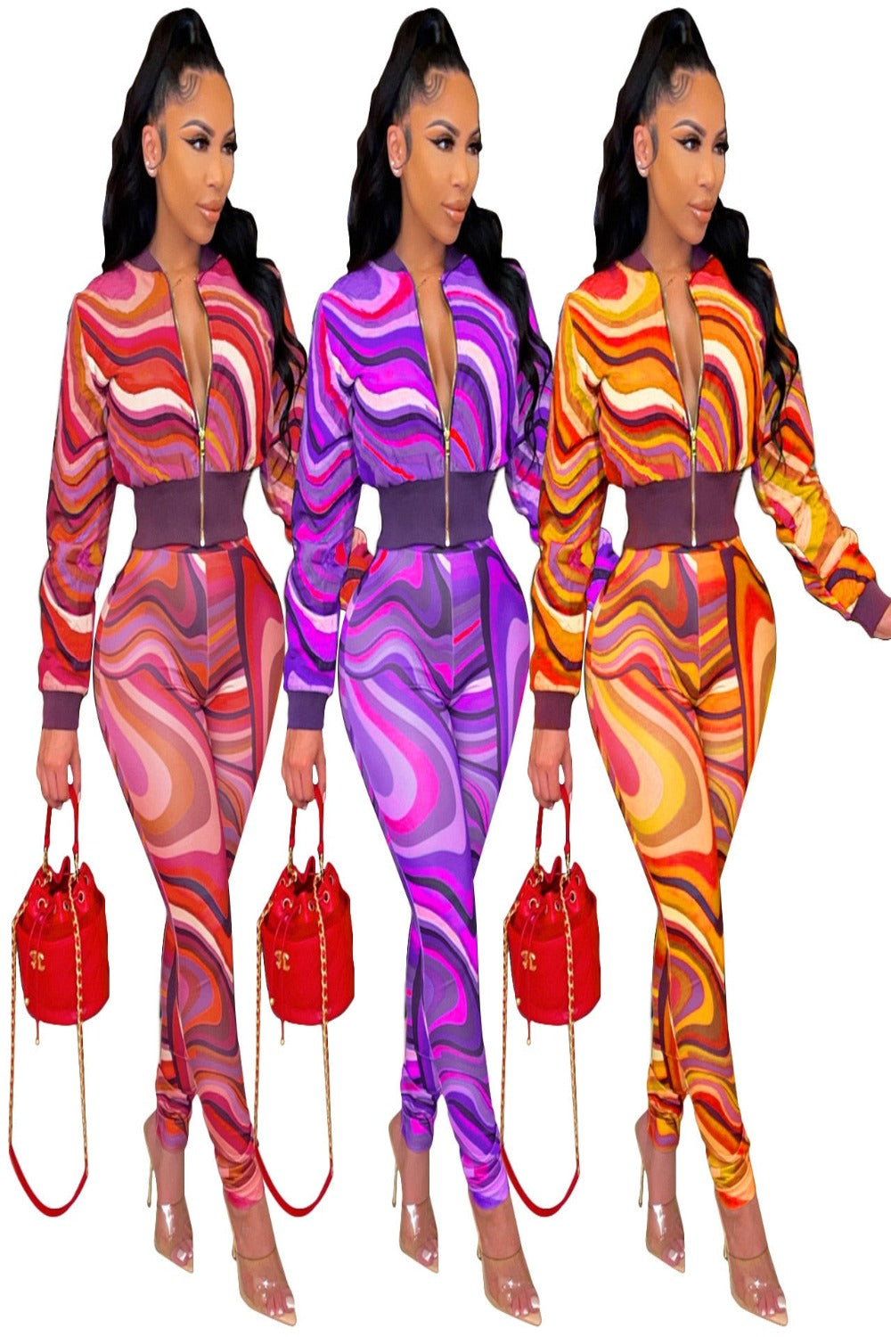 Elegant Swirl Two 2 Piece Set Outfits
