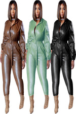 Load image into Gallery viewer, Faux Leather Latex Jumpsuits
