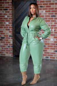 Faux Leather Latex Jumpsuits