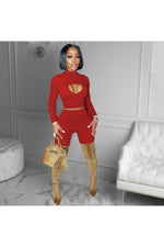 Load image into Gallery viewer, Hollowed hole high waist bodycon piece set women
