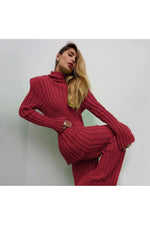 Load image into Gallery viewer, Knitted Long Sleeve Sweater Top Pants Piece Sets loose fall
