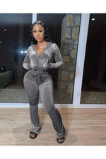 Load image into Gallery viewer, Matching Sets Two Piece Velvet Tracksuit Womens Sweatsuits Outfits
