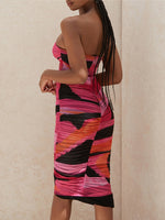 Load image into Gallery viewer, Strapless Print Ruched Dress
