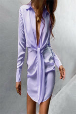 Load image into Gallery viewer, Mini Silk Summer Waist Tie Dress
