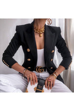 Load image into Gallery viewer, Designer Double Breasted Metal Lion Buttons Blazer Outer
