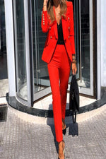 Load image into Gallery viewer, Blazers Pencil Pants Suit Office Lady Two Piece Set
